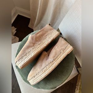 SAM EDELMAN Womens Tan Microsuede Espadrille loafers Slip-On Sz 9